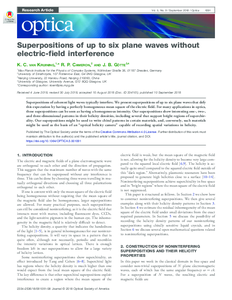 Noninterfering superpositions of up to six plane waves
